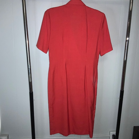 Vintage Caron Chicago Red Double Breasted Short Sleeved Dress Sz 10 - Picture 5 of 6